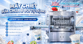 Máy Chiết Rót Sữa Chua 8 Vòi Tự Động Máy Chiết Rót Sữa Chua 8 Vòi Tự Động
