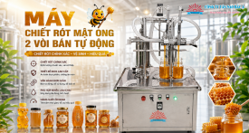 Máy chiết rót mật ong 2 vòi bán tự động