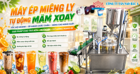 Máy ép miệng ly tự động mâm xoay 2026