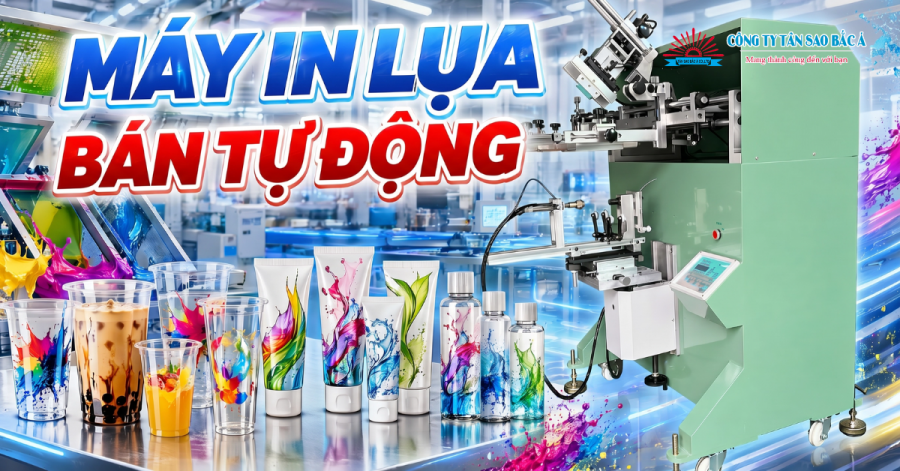 Máy in lụa bán tự động Máy in lụa bán tự động