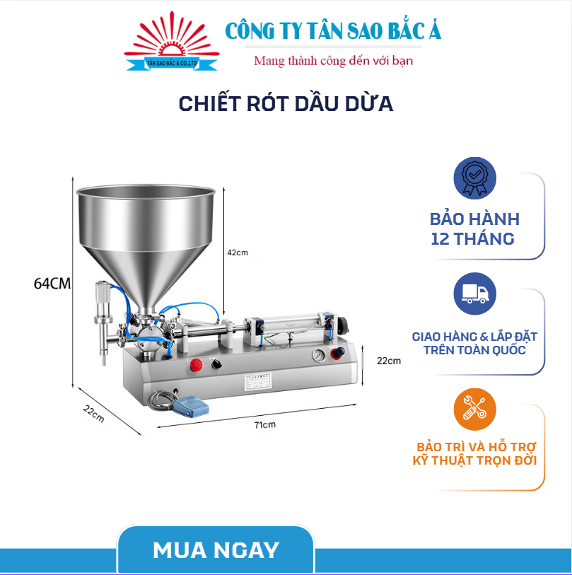 chiết rót dầu dừa đặc sêt