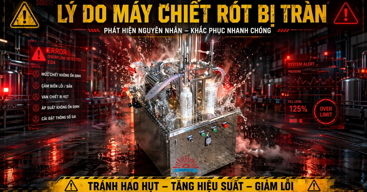 lý do máy chiết rót bị tràn