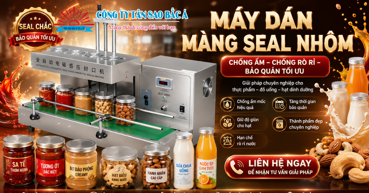 máy dán màng seal nhôm