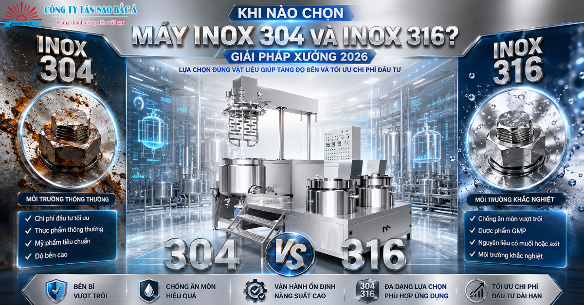 máy inox 304 và inox 316