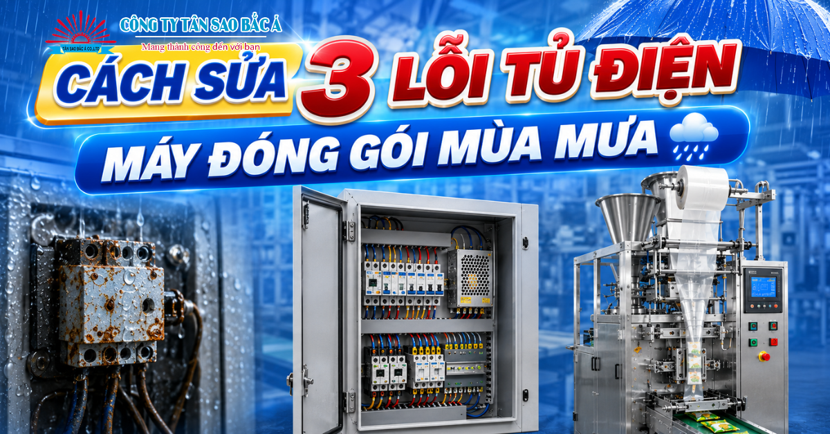Cách sửa 3 lỗi tủ điện máy đóng gói mùa mưa