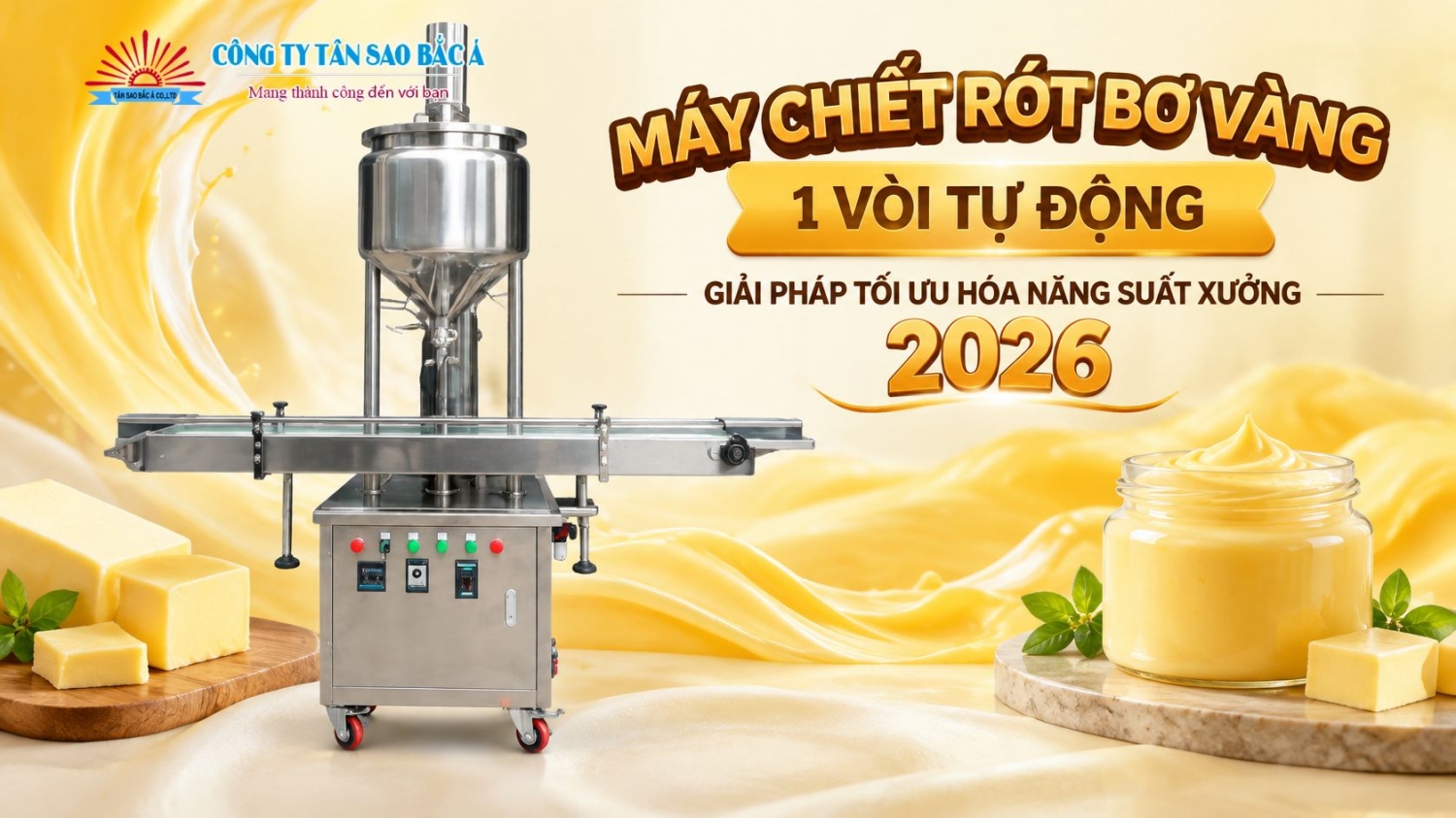 Máy Chiết Rót 1 Vòi Tự Động Bơ Vàng: Tăng 300% Năng Suất 2026 Máy Chiết Rót 1 Vòi Tự Động Bơ Vàng: Tăng 300% Năng Suất 2026