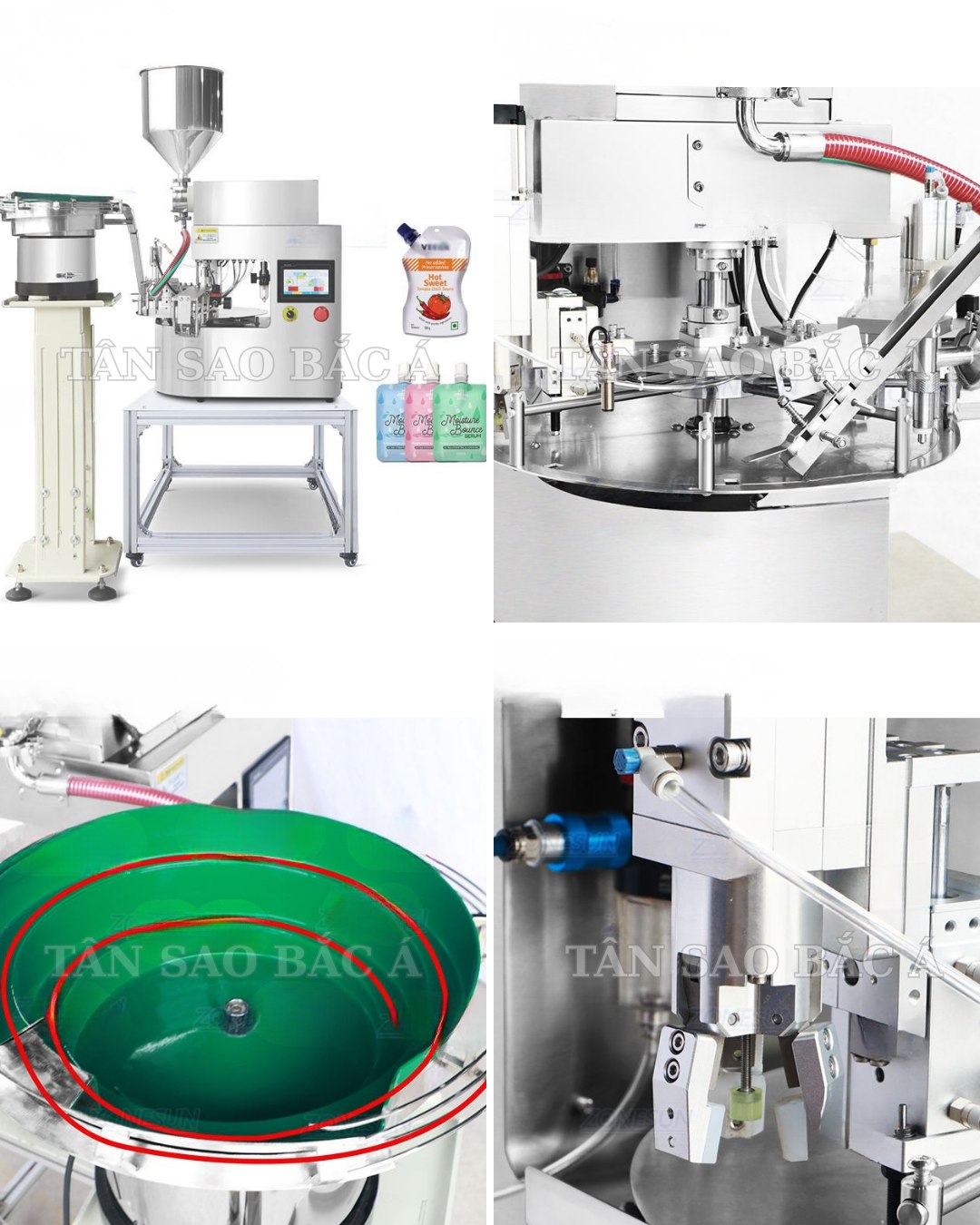 máy chiết rót 1 vòi mâm xoay tự động