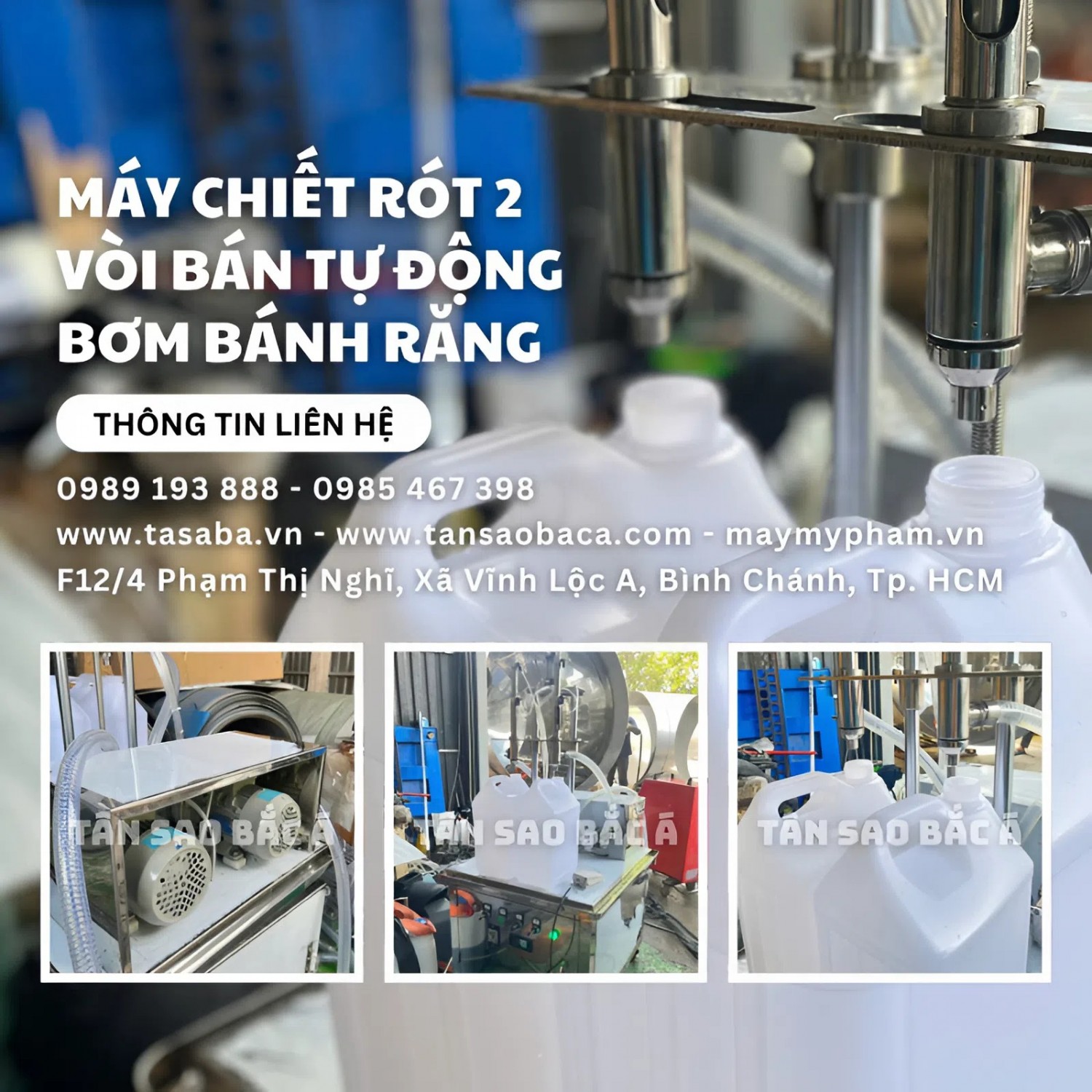 máy chiết rót 2 vòi tự động bơm bánh răng