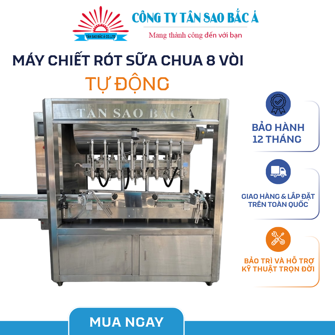 MÁY CHIẾT RÓT SỮA CHUA 8 VÒI