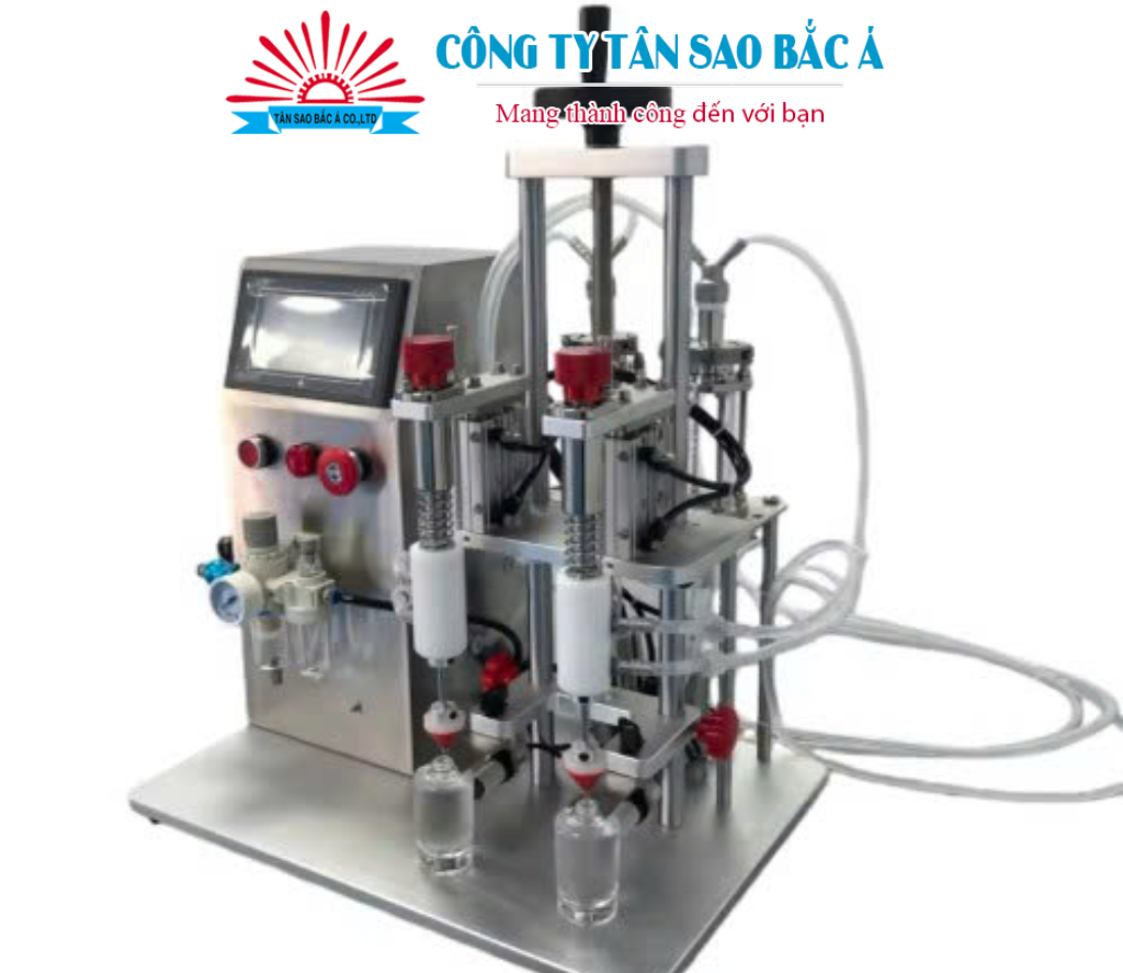 máy chiết rót nước hoa 2 vòi bán tự động