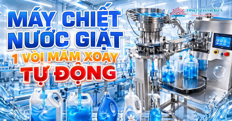 Máy Chiết Nước Giặt 1 Vòi Mâm Xoay Tự Động