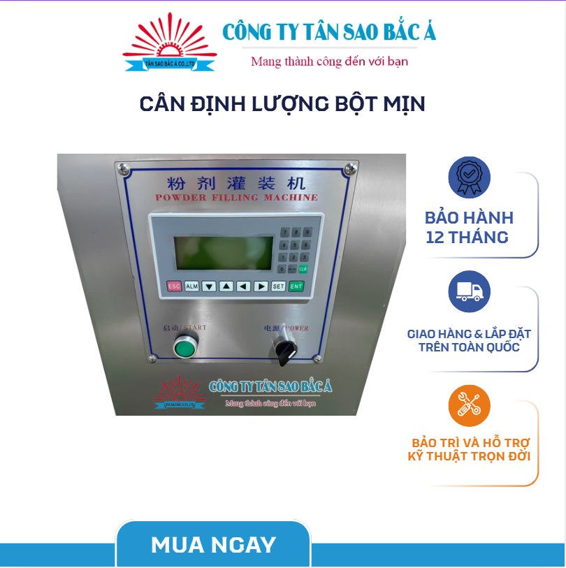 cân định lượng bột mịn