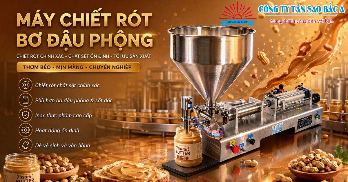 Máy chiết rót bơ đậu phộng