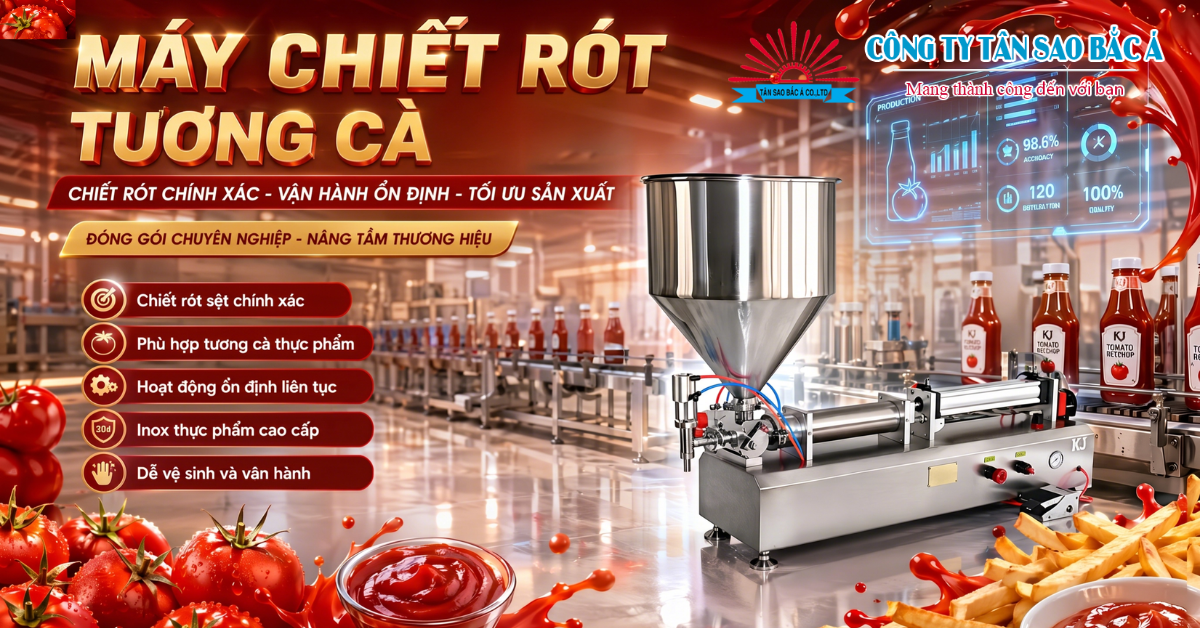 Máy chiết rót tương cà