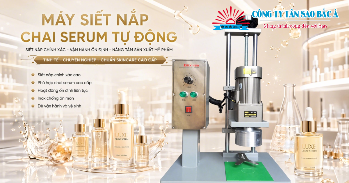 máy siết nắp chai serum