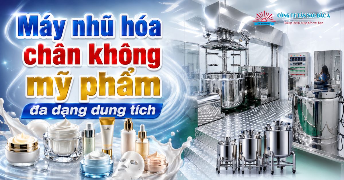 Máy nhũ hóa chân không mỹ phẩm đa dạng dung tích