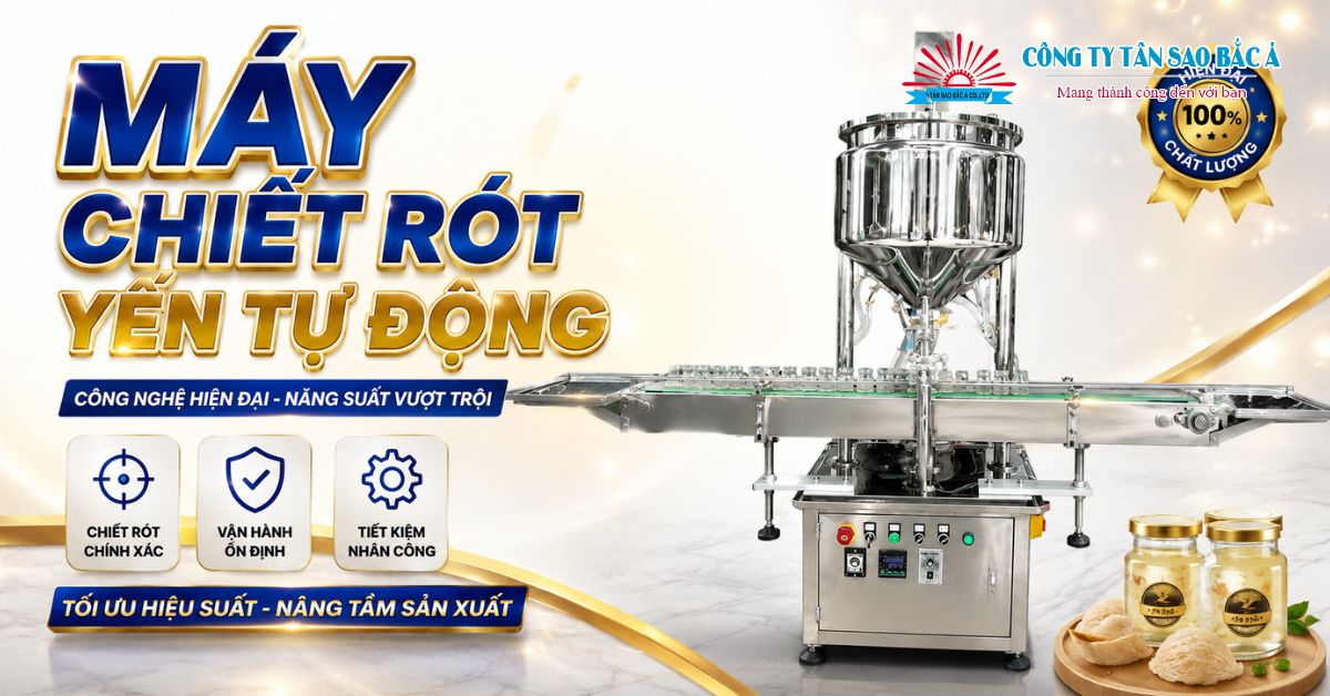 Máy chiết rót yến hủ 1 vòi tự động Máy chiết rót yến hủ 1 vòi tự động