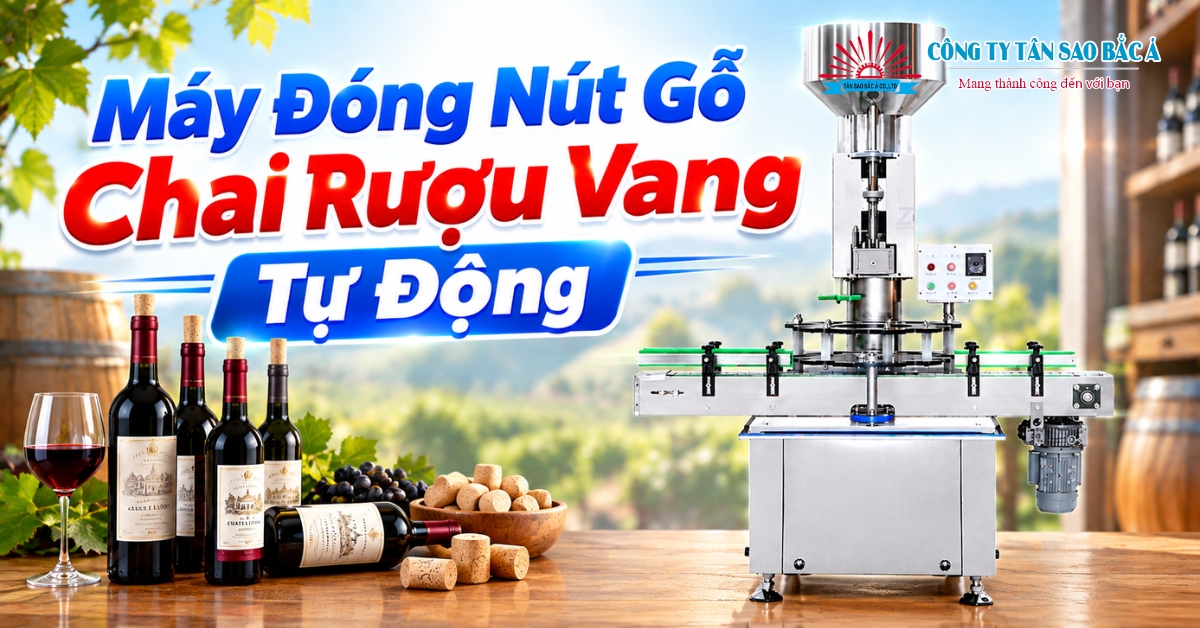 MÁY ĐÓNG NÚT GỖ CHAI THỦY TINH TỰ ĐỘNG 2026